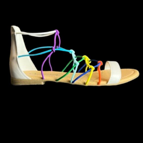 EUC - CL by Laundry Multicolored Knotted Sandal Women's Size 7.5 - Picture 5 of 9